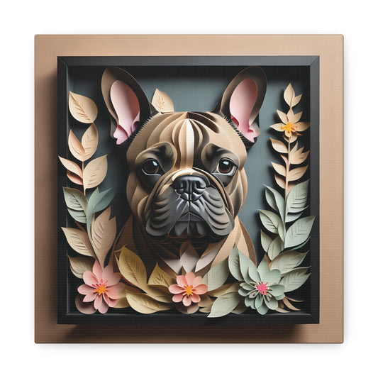 French Bulldog Print - Faux 3D Papercut Illusion Art for Sophisticated Home Decor