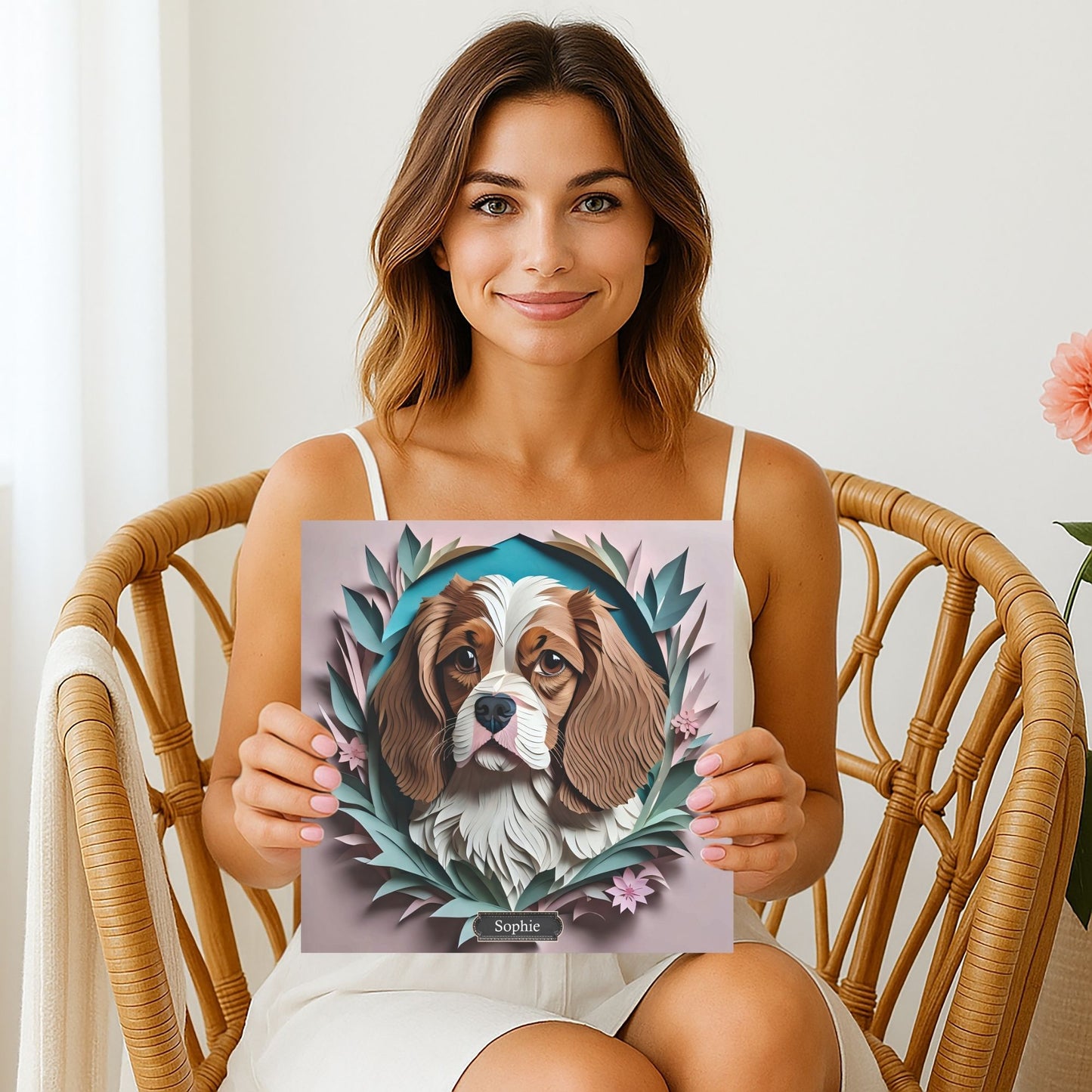 Cavalier King Charles Spaniel Canvas Print - 3D Illusion Cavalier Memorial Art