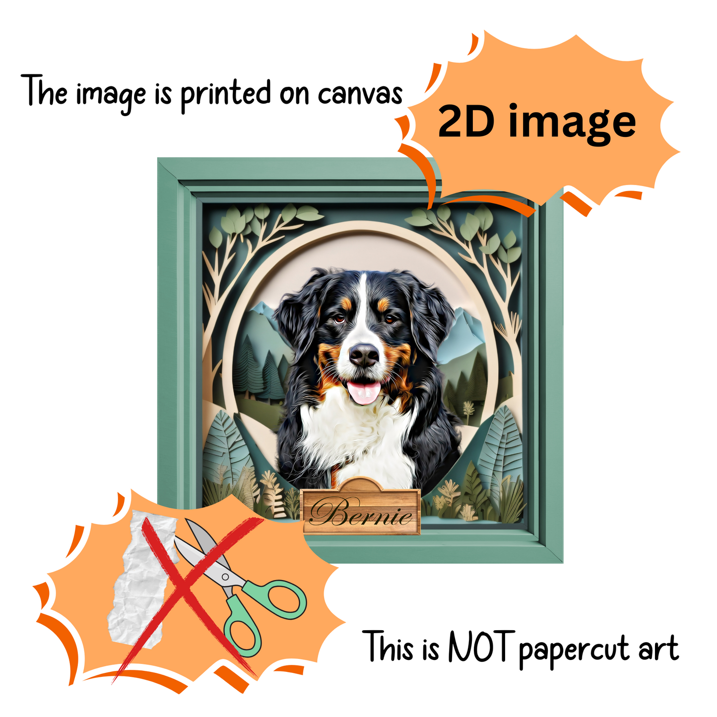 Custom Airbrushed Pet Portrait - Mountain Theme