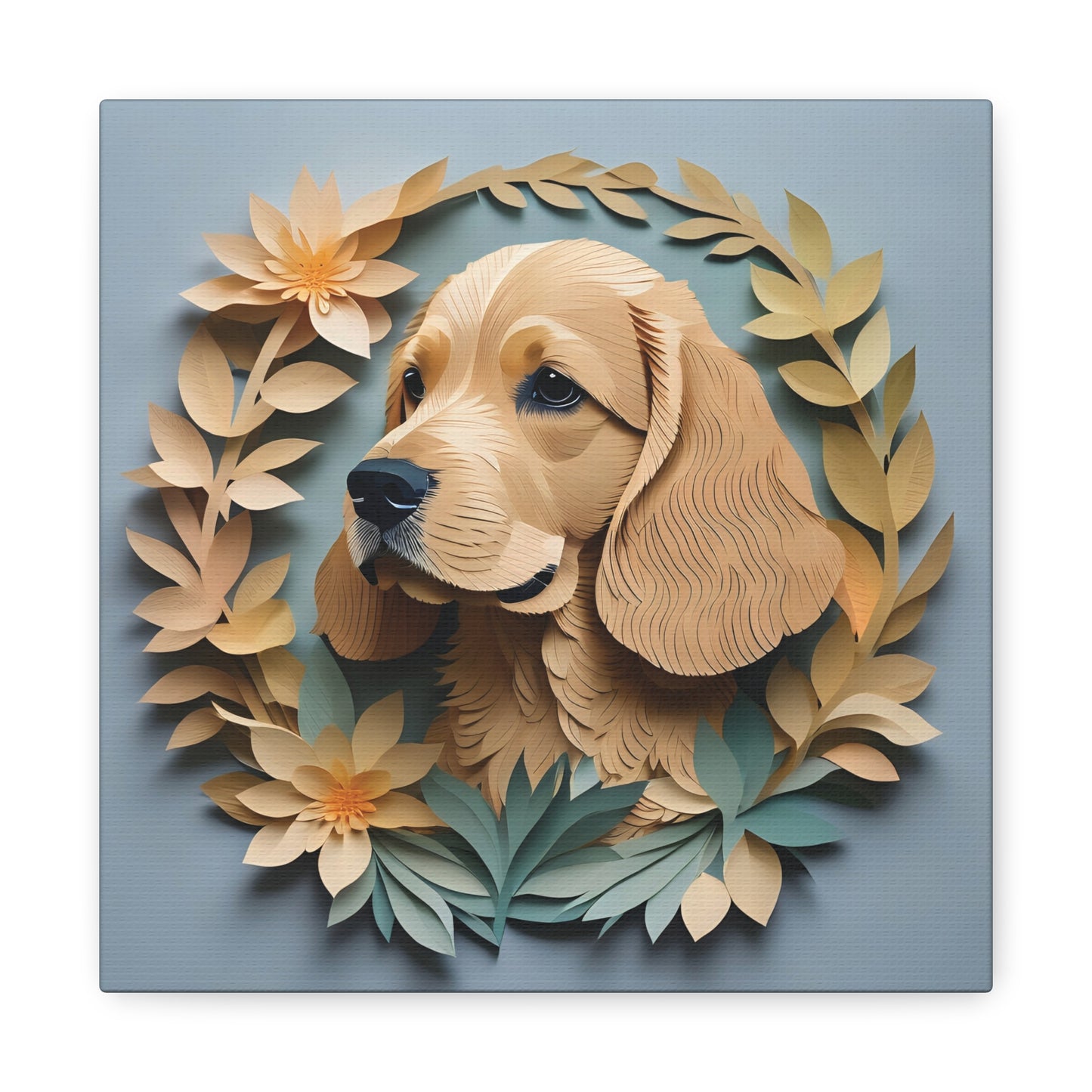 Brown Cocker Spaniel Portrait on Canvas - 3D Illusion Canvas Print