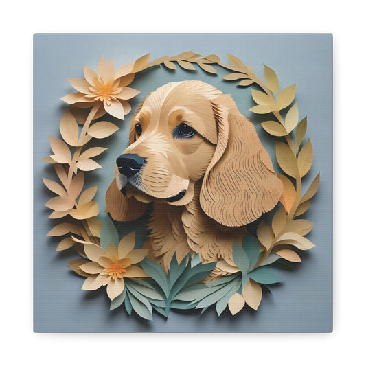 Brown Cocker Spaniel Portrait on Canvas - 3D Illusion Canvas Print