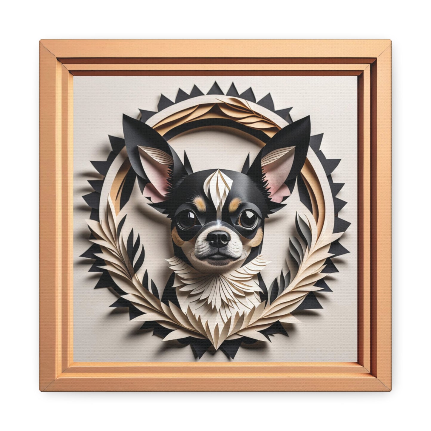 Black Chihuahua Portrait - Chihuahua Mom or Dad Gift - Vintage Imitation Art