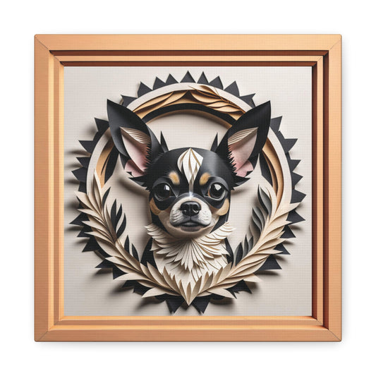Black Chihuahua Portrait - Chihuahua Mom or Dad Gift - Vintage Imitation Art