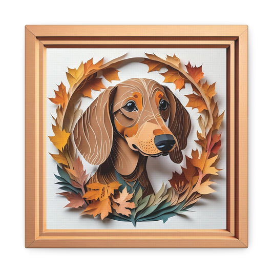 Dachshund Portrait on Canvas - Doxie Lover Gift for Dachshund Mom or Dad - Seasonal Dog Decor