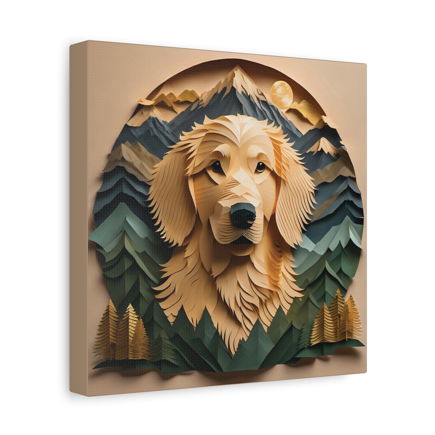 Yellow Labrador Mountain Setting Memorial Canvas or Wall Decor