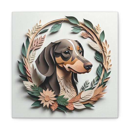 Dachshund Leafy Floral Wall Art - Dachshund Mom Gift or Dog Owner Decor