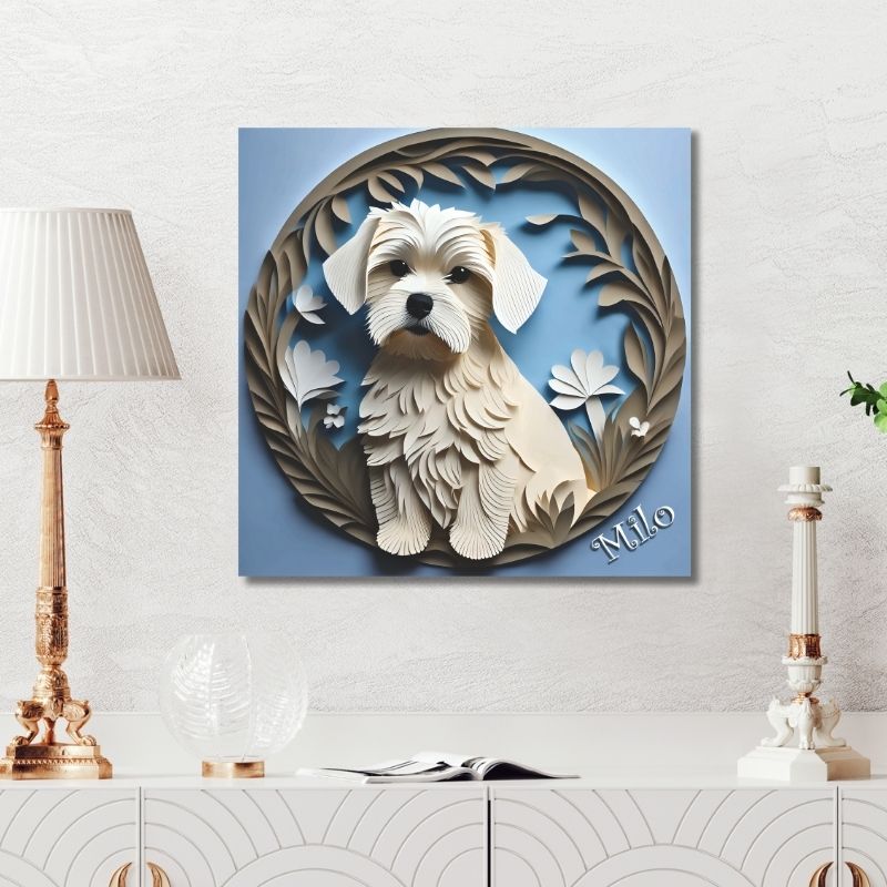 Maltese Dog Wall Art - Personalized Pet Memorial Gift