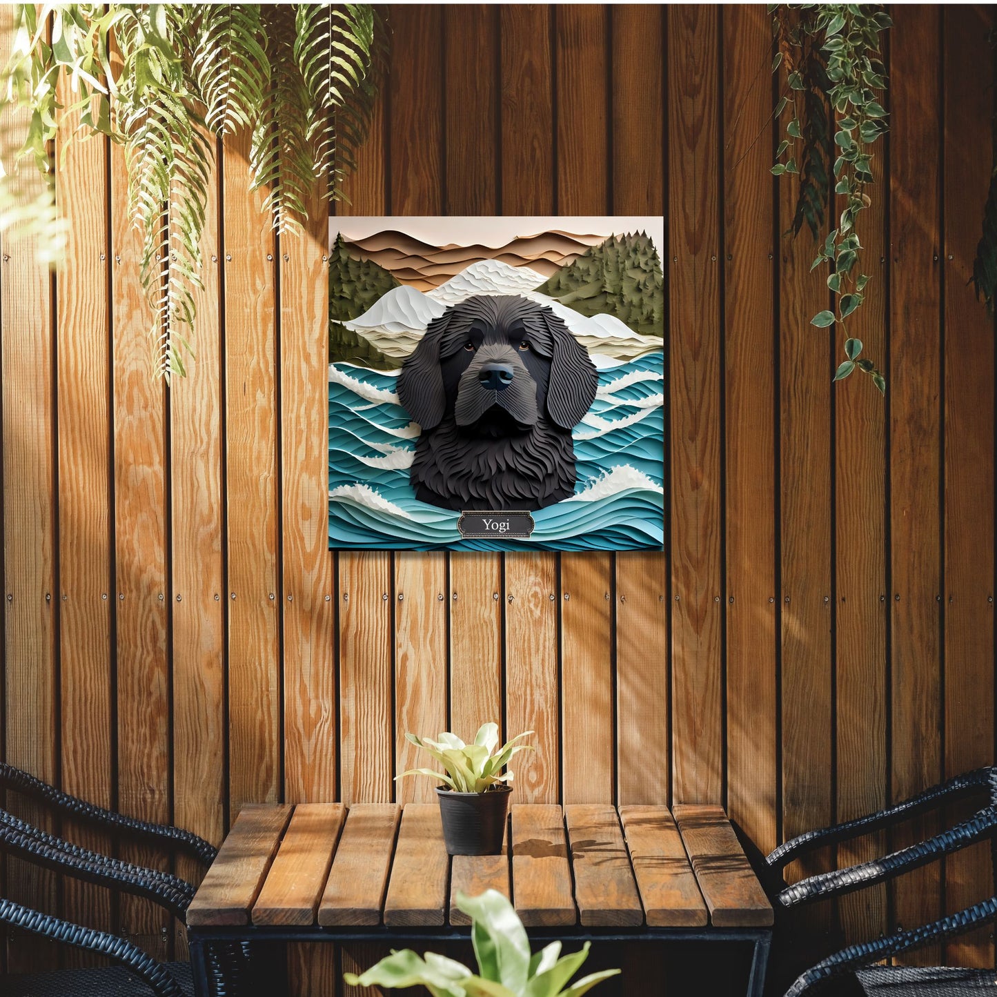 Newfoundland Water Rescue Dog Portrait - Newfie Mom or Dad Gift - Dog Loss Memorial Gift