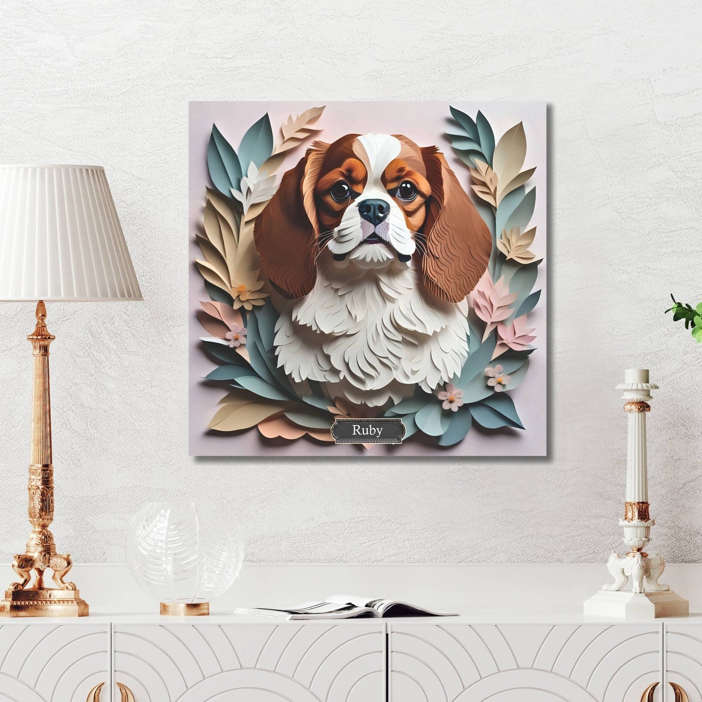 Cavalier King Charles Spaniel Canvas Wrap - Name Personalization Cavalier Memorial