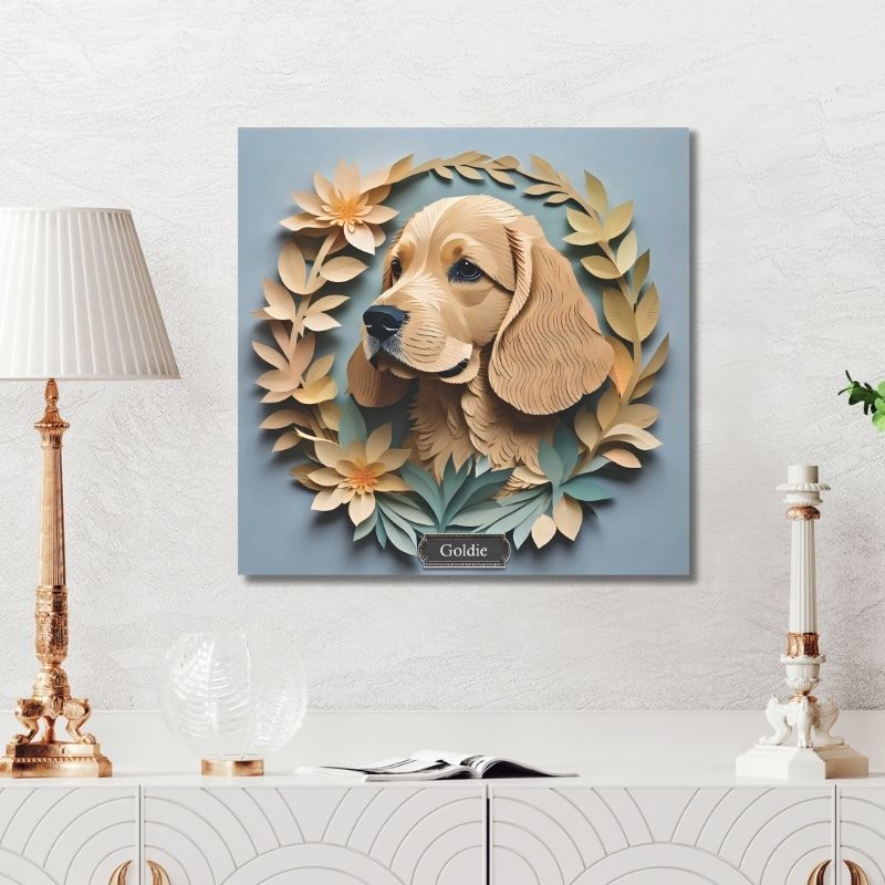 Brown Cocker Spaniel Portrait on Canvas - 3D Illusion Canvas Print