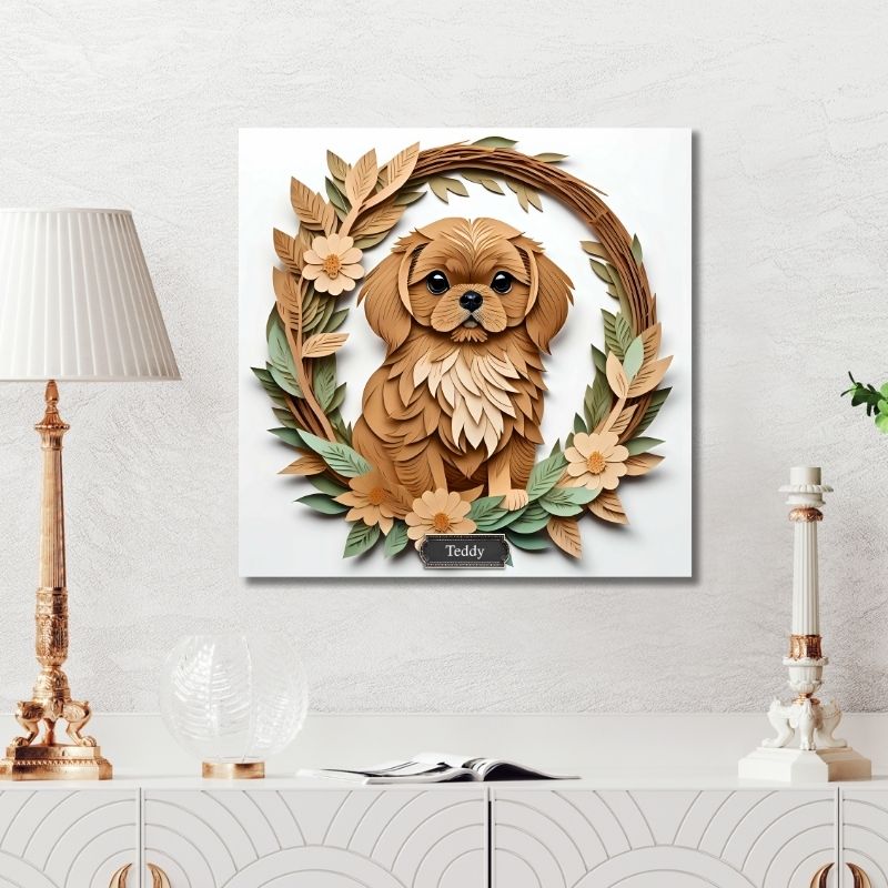 Fawn Pekingese Dog Wall Art - Pekingese Dog Memorial Gift or Decor
