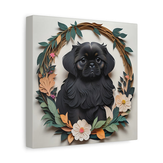 Black Pekingese Dog Wall Art -  Pekingese Dog Memorial Gift or Decor