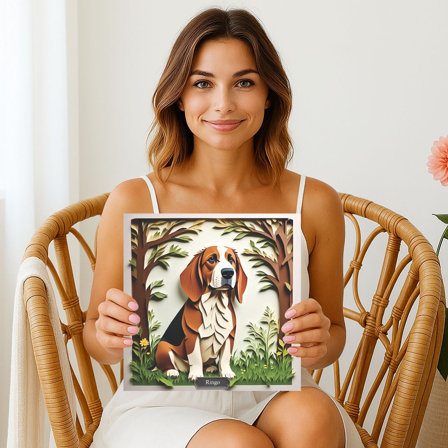 Personalized Basset Hound Canvas  - Craft Inspired Wall Art for Dog Lover
