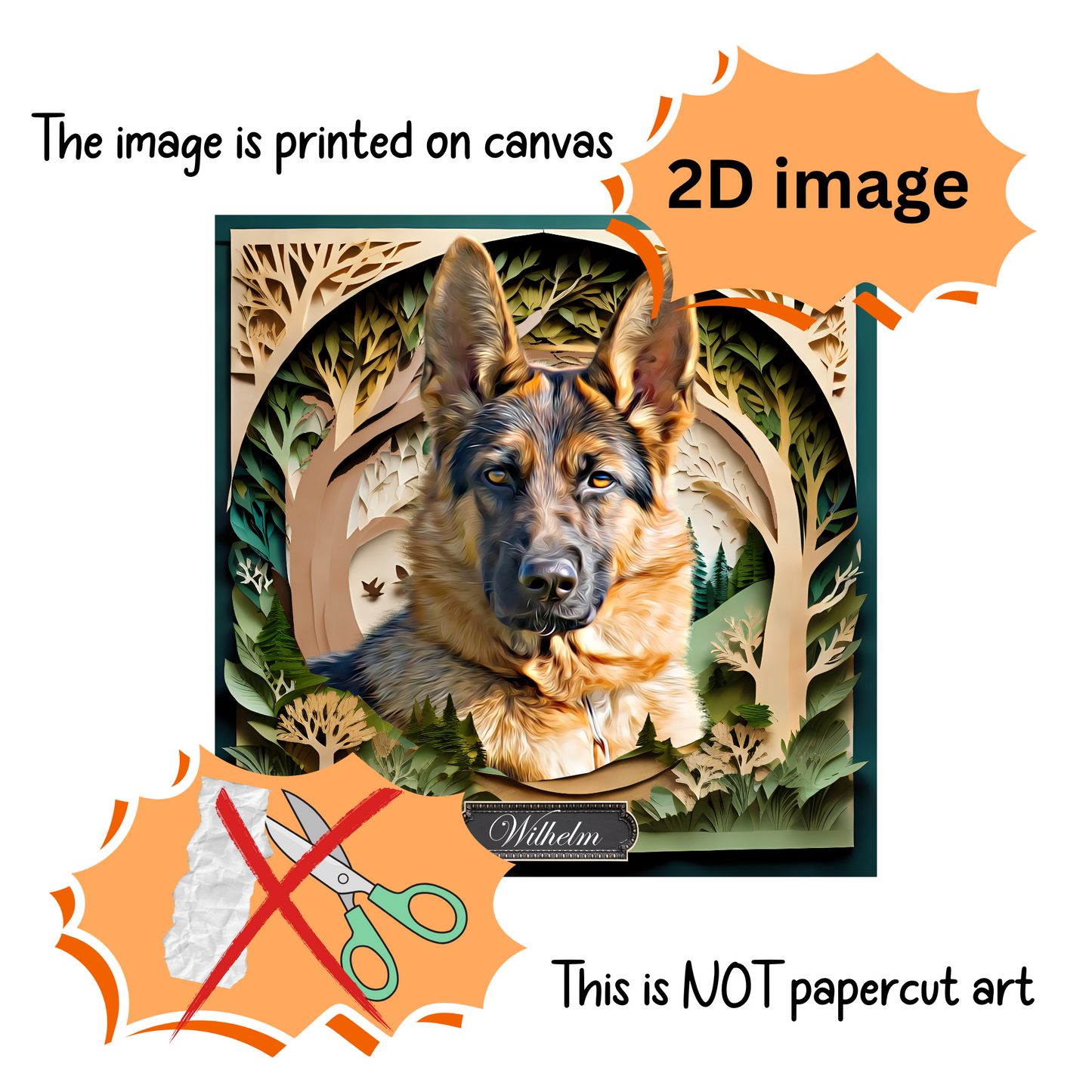 Custom Airbrushed Pet Portrait - Forest Theme
