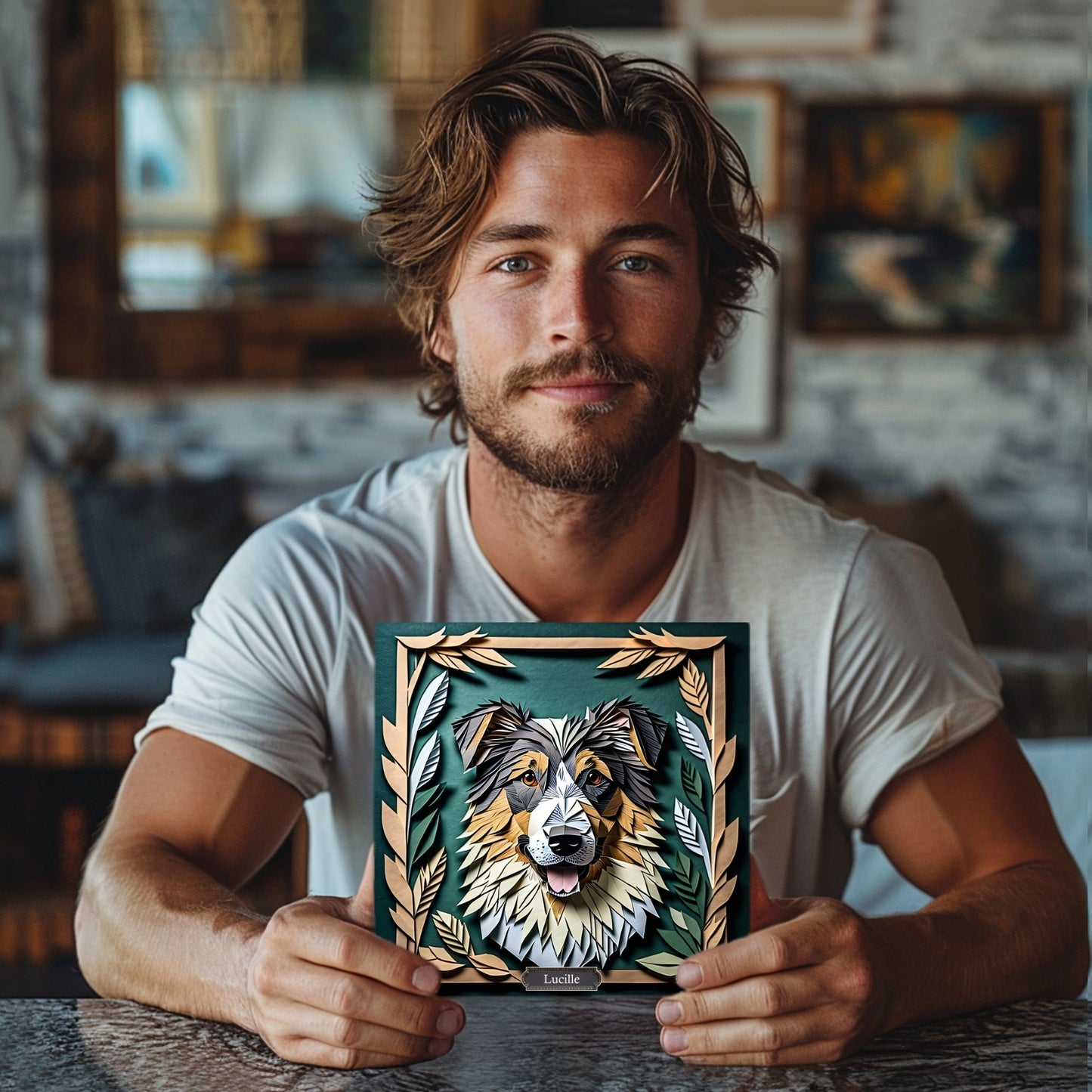 Australian Shepherd Lover Art, 3D Illusion Dog Owner Gift
