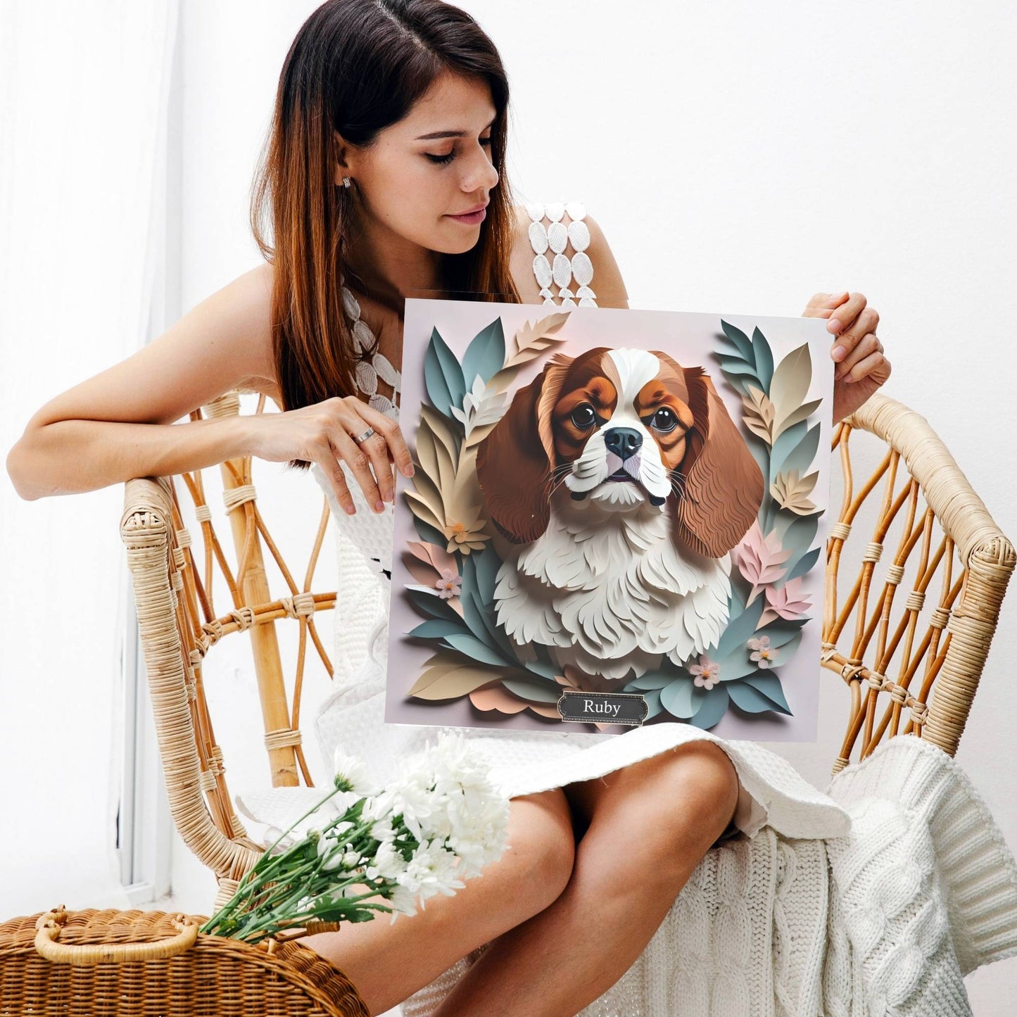 Cavalier King Charles Spaniel Canvas Wrap - Name Personalization Cavalier Memorial