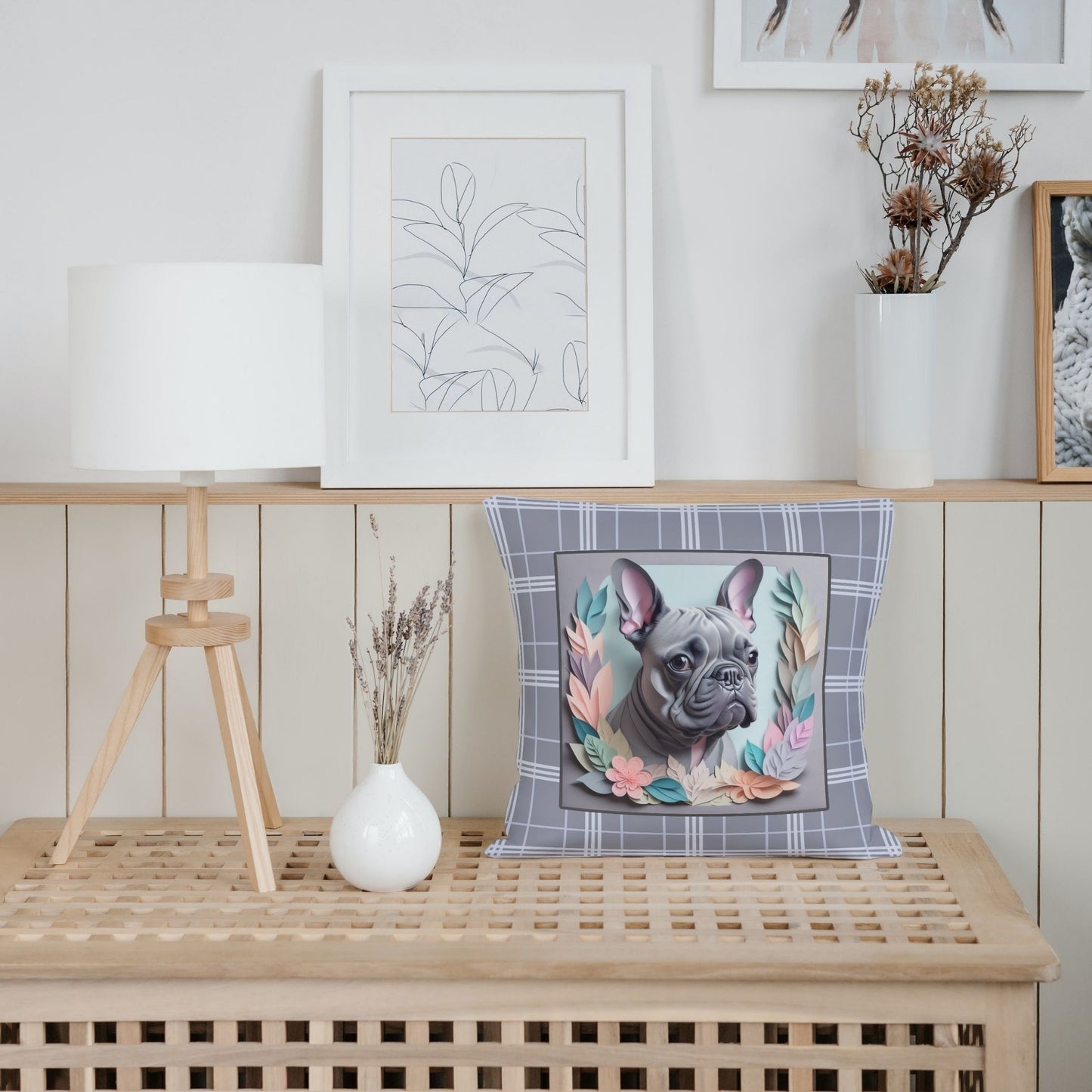 French Bulldog Square Pillow - French Bulldog Owner Birthday or Housewarming Gift