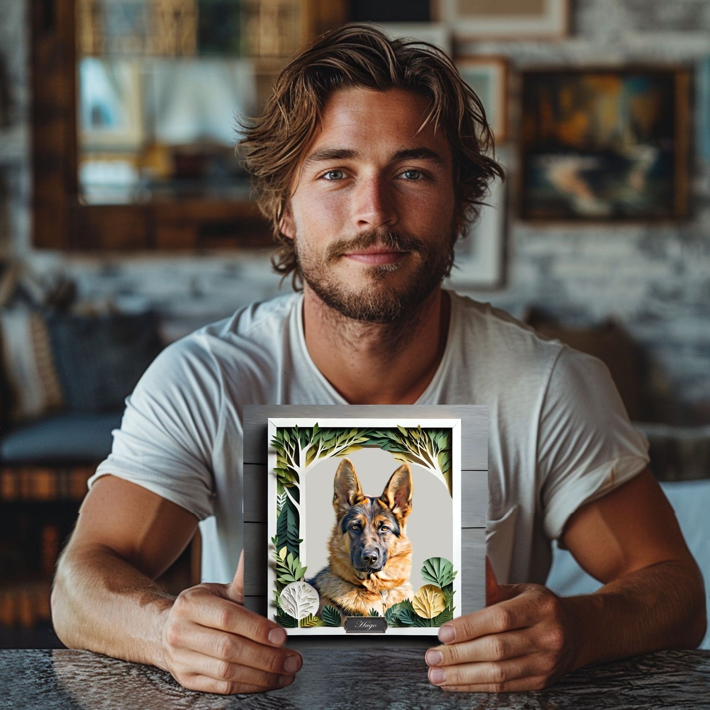 Custom Airbrushed Pet Portrait - Nature Theme