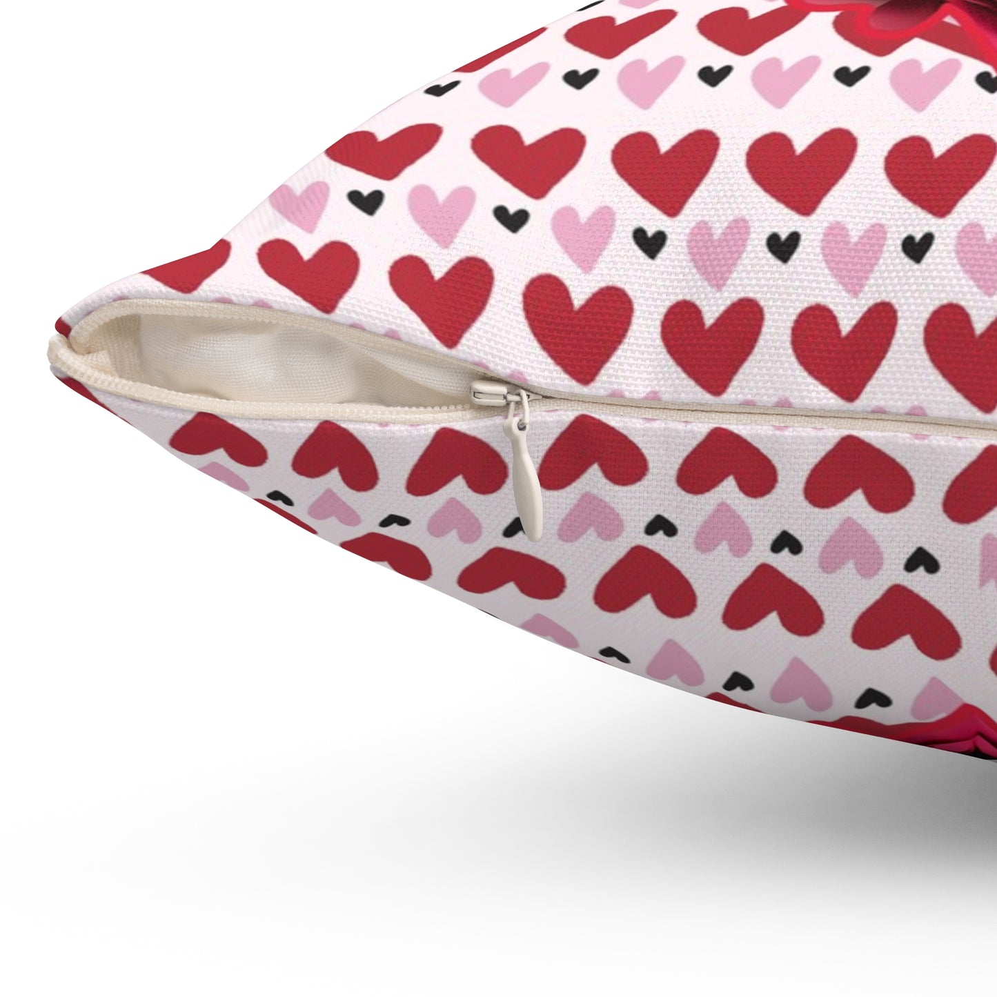 Black Chihuahua Valentine's Day Gift Square Polyester Pillow -  Valentine's Dog Lover Home Decor