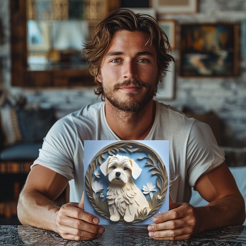 Maltese Dog Wall Art - Personalized Pet Memorial Gift