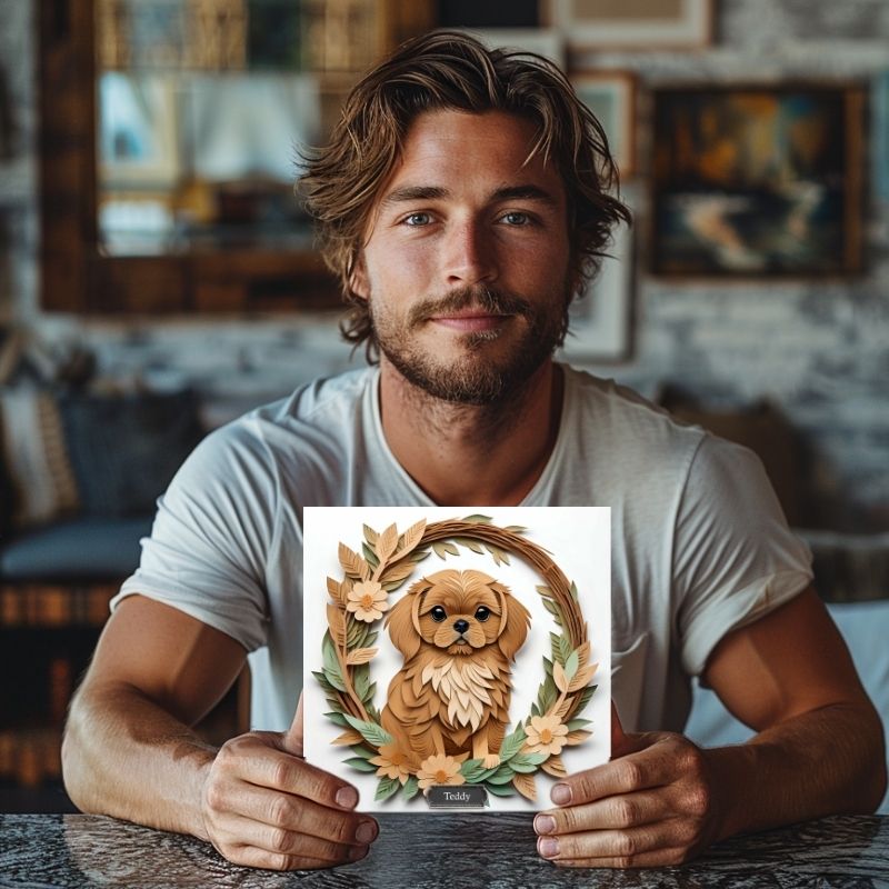 Fawn Pekingese Dog Wall Art - Pekingese Dog Memorial Gift or Decor