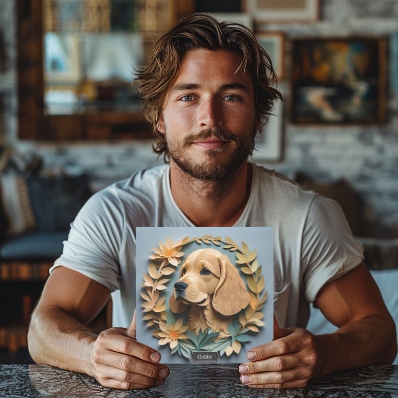 Brown Cocker Spaniel Portrait on Canvas - 3D Illusion Canvas Print