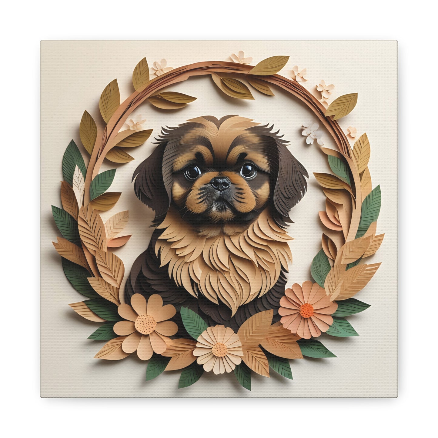Brown and Tan Pekingese Dog Wall Art - Pekingese Dog Memorial Gift or Decor
