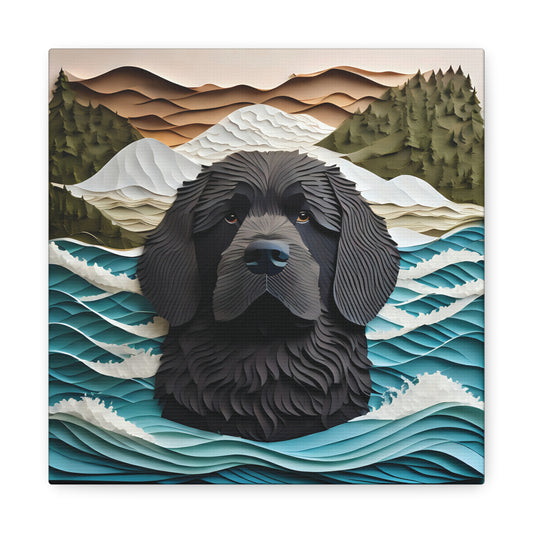 Newfoundland Water Rescue Dog Portrait - Newfie Mom or Dad Gift - Dog Loss Memorial Gift