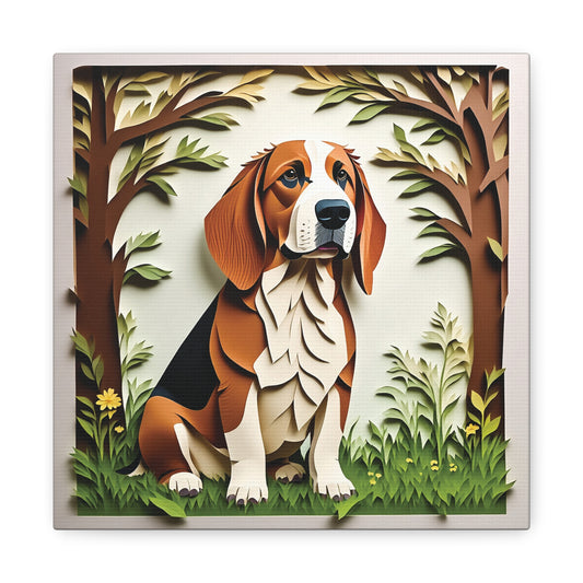 Personalized Basset Hound Canvas  - Craft Inspired Wall Art for Dog Lover