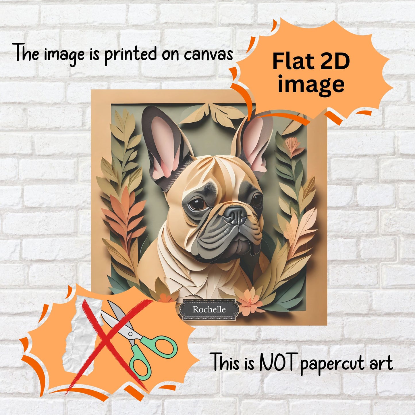 Fawn French Bulldog Canvas Print - Memorial Frenchie Portrait,