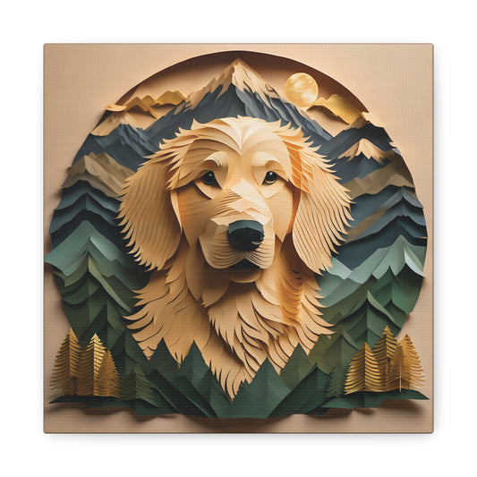 Yellow Labrador Mountain Setting Memorial Canvas or Wall Decor