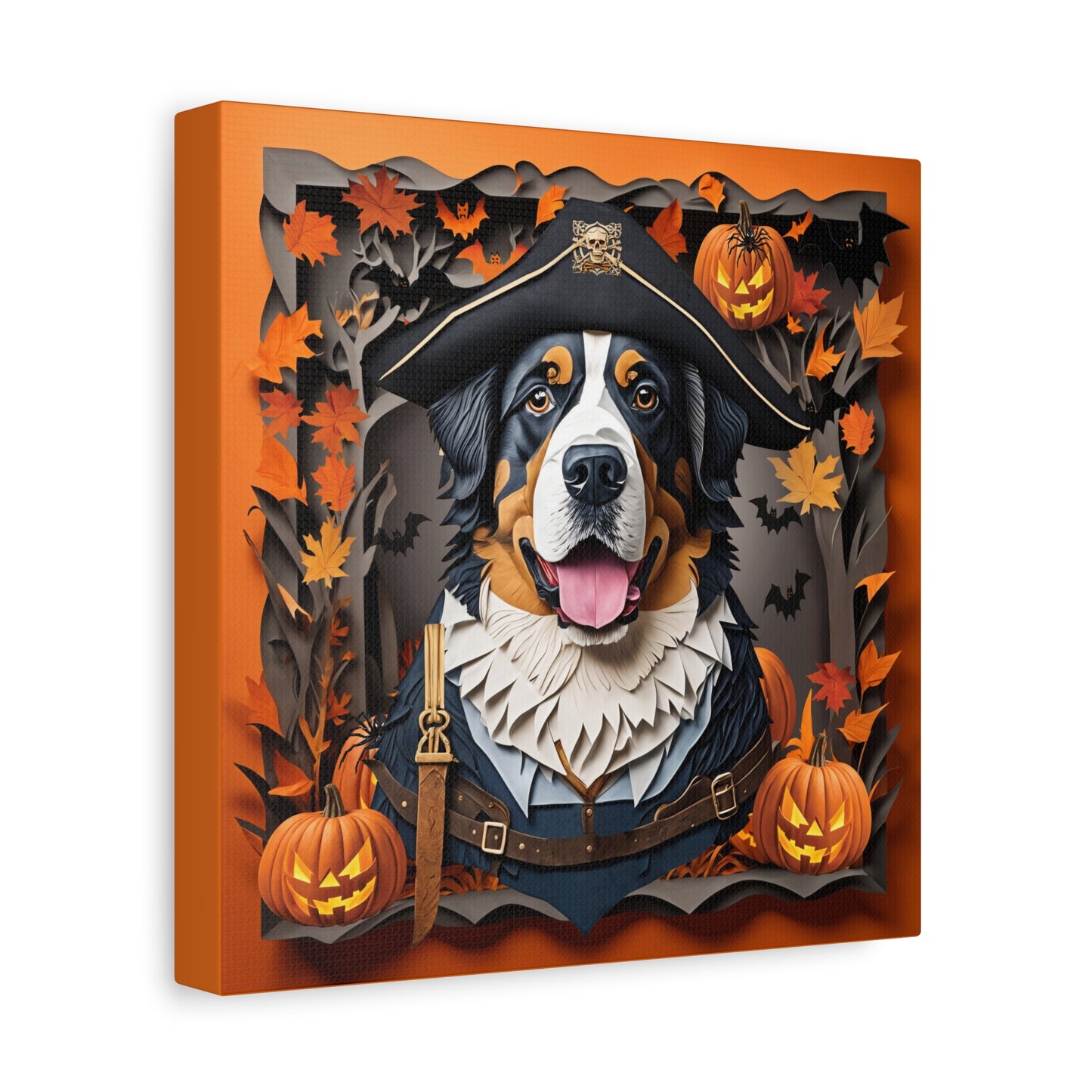 Bernese Mountain Dog Halloween Canvas Print