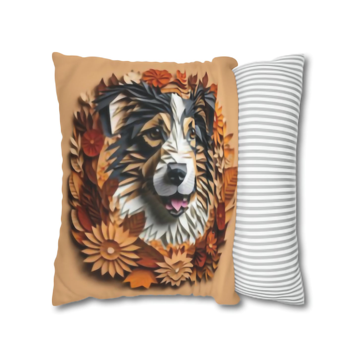 Australian Shepherd Holiday Pillow or Pillowcase, Thanksgiving and Christmas Reversible Square Pillow or Pillowcase