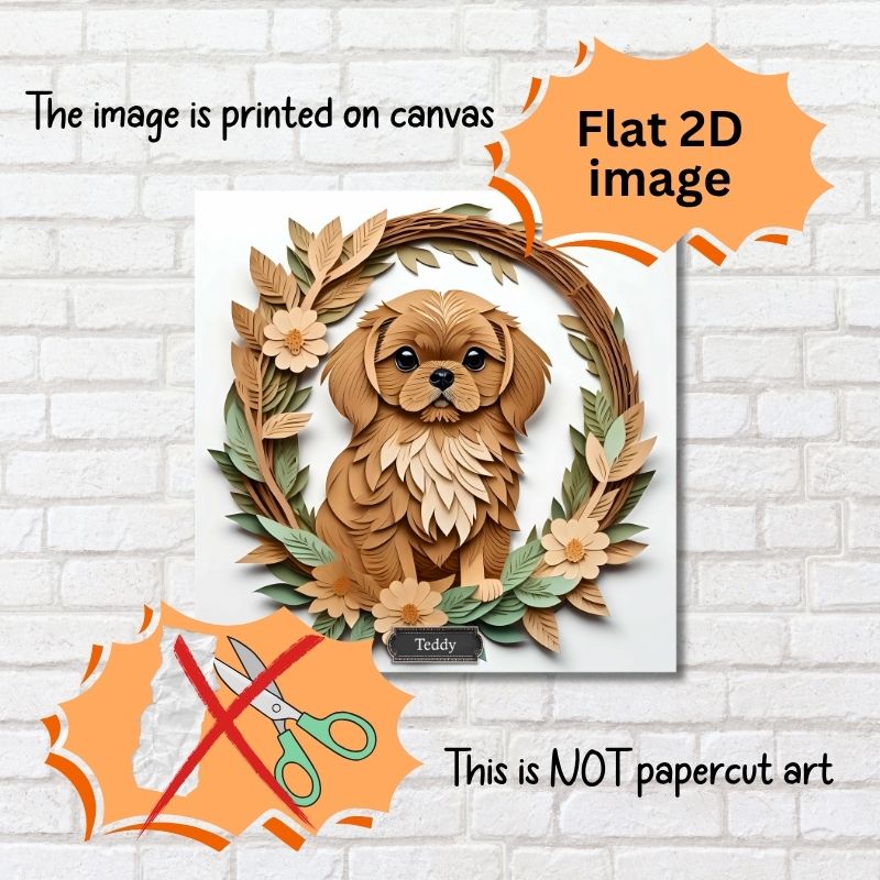 Fawn Pekingese Dog Wall Art - Pekingese Dog Memorial Gift or Decor
