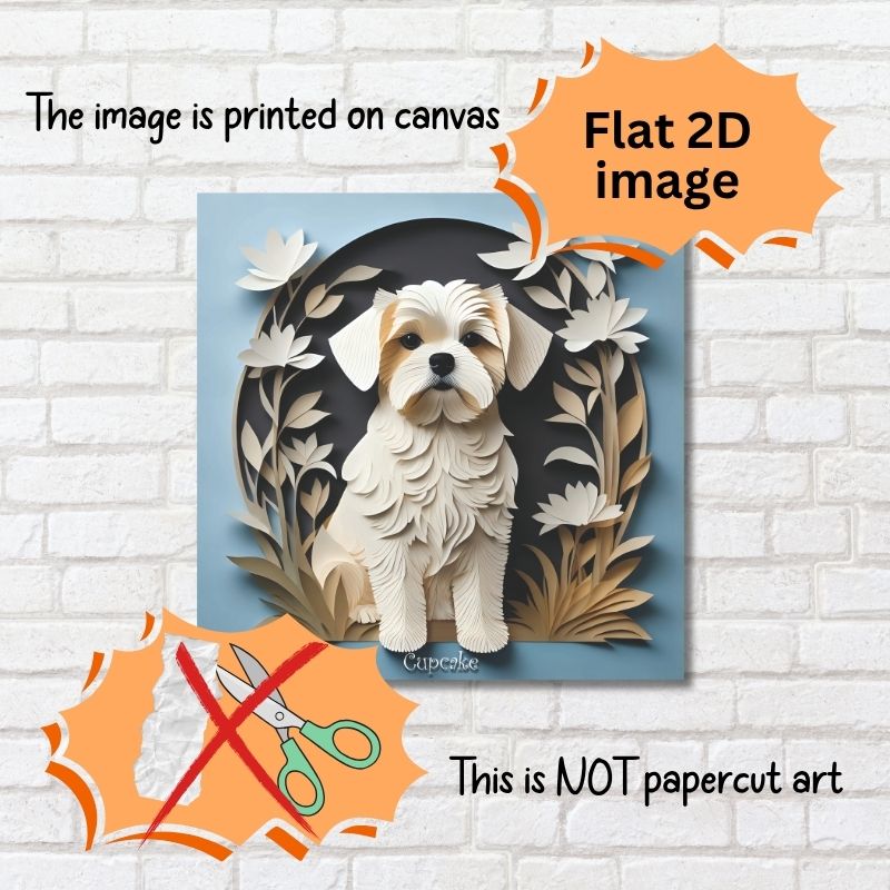 Maltese 3D Illusion Wall Art - Personalized Dog Name Maltese Memorial