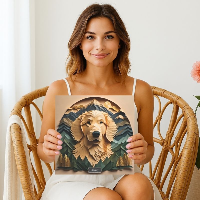 Yellow Labrador Mountain Setting Memorial Canvas or Wall Decor