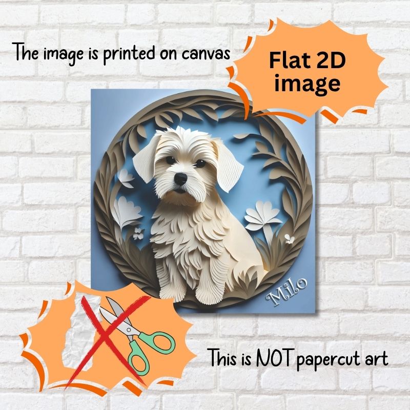 Maltese Dog Wall Art - Personalized Pet Memorial Gift