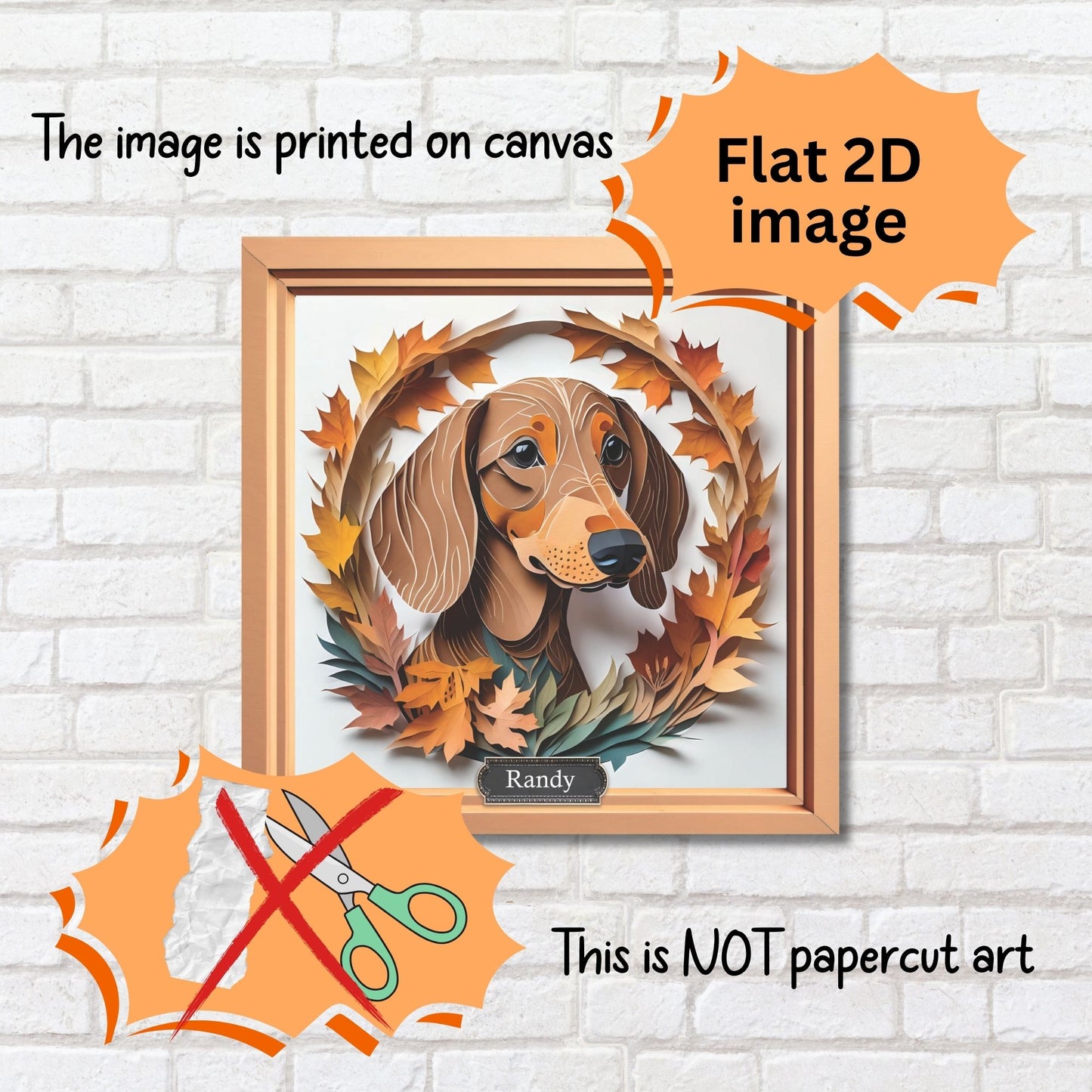 Dachshund Portrait on Canvas - Doxie Lover Gift for Dachshund Mom or Dad - Seasonal Dog Decor