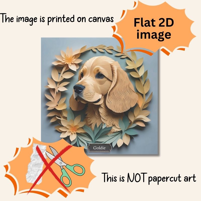 Brown Cocker Spaniel Portrait on Canvas - 3D Illusion Canvas Print