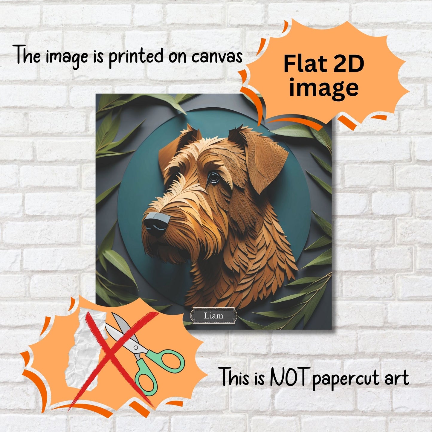 Airedale Terrier 3D Illusion Portrait Forest Theme