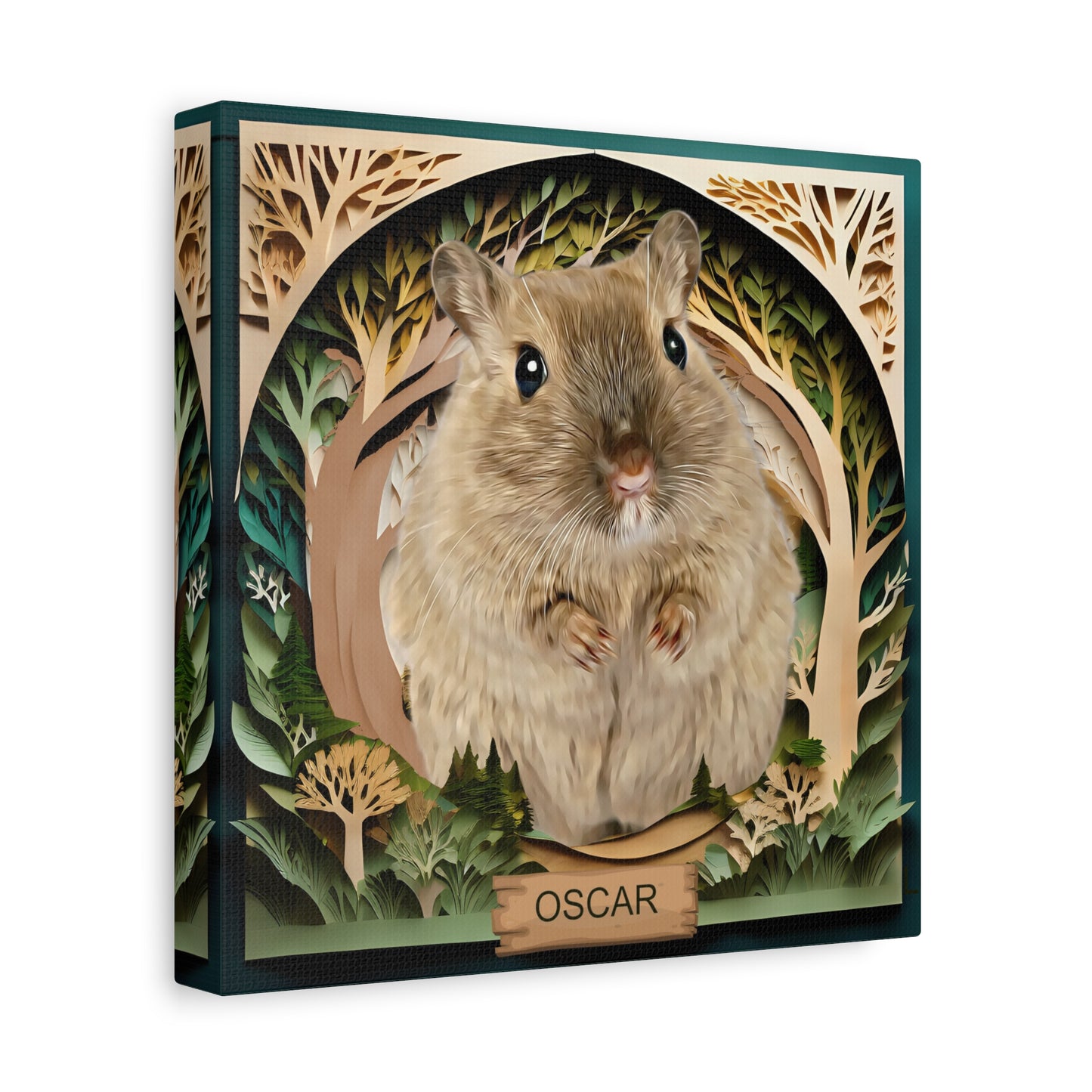Custom Airbrushed Pet Portrait - Forest Theme