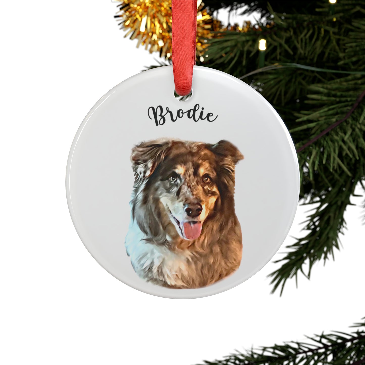 Custom Australian Shepherd Christmas Ornament - Two-Sided Acrylic Holiday Decor