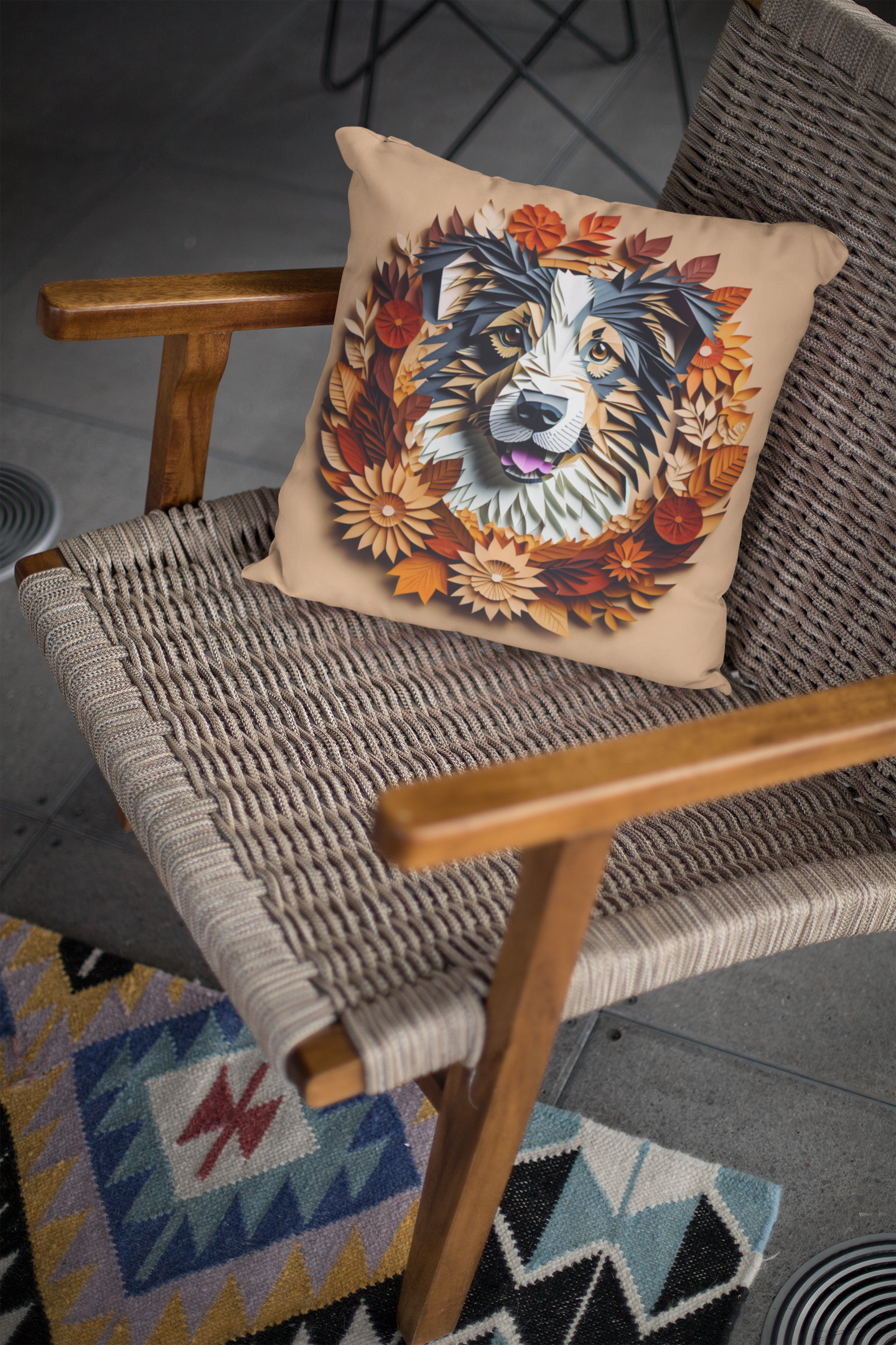 Australian Shepherd Holiday Pillow or Pillowcase, Thanksgiving and Christmas Reversible Square Pillow or Pillowcase