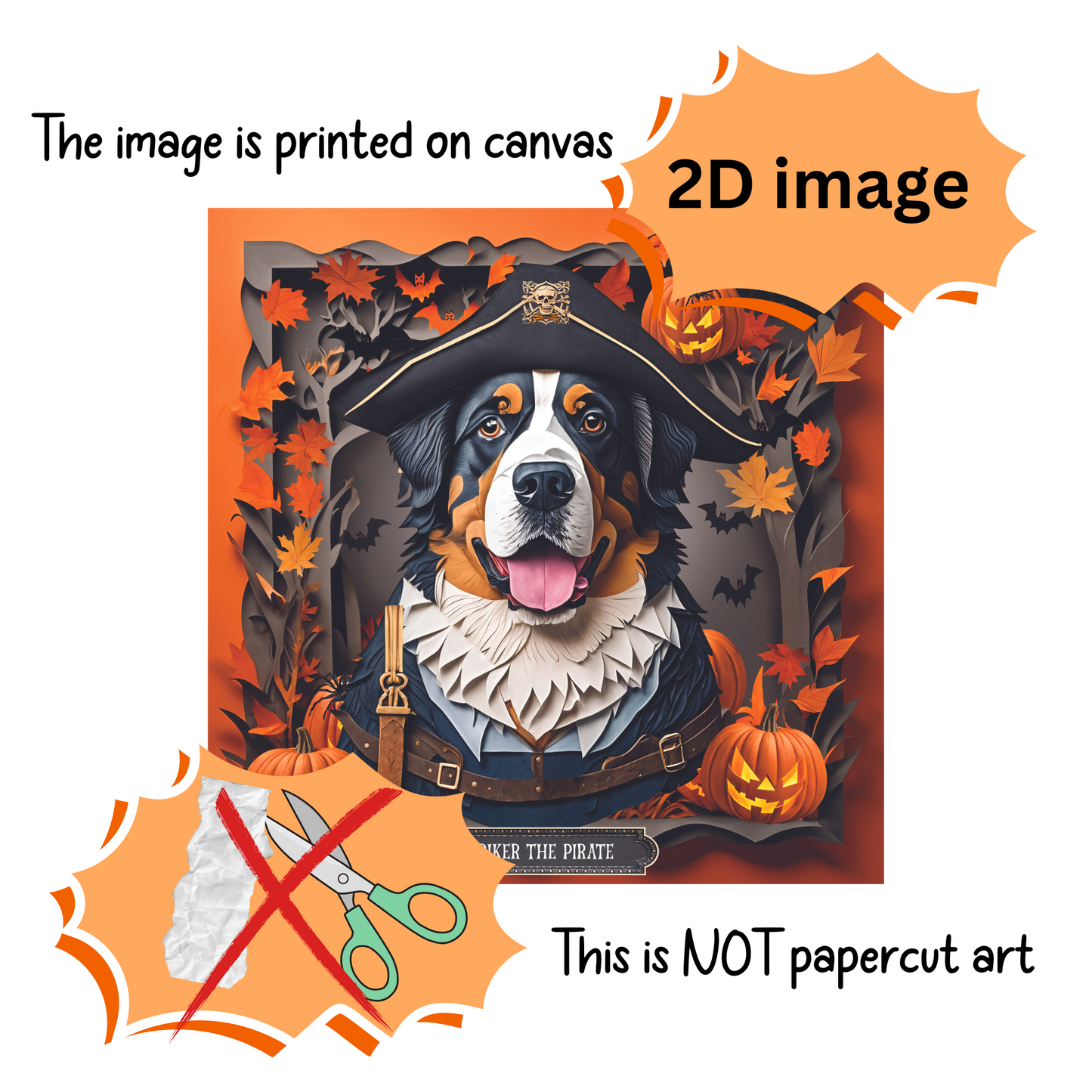 Bernese Mountain Dog Halloween Canvas Print