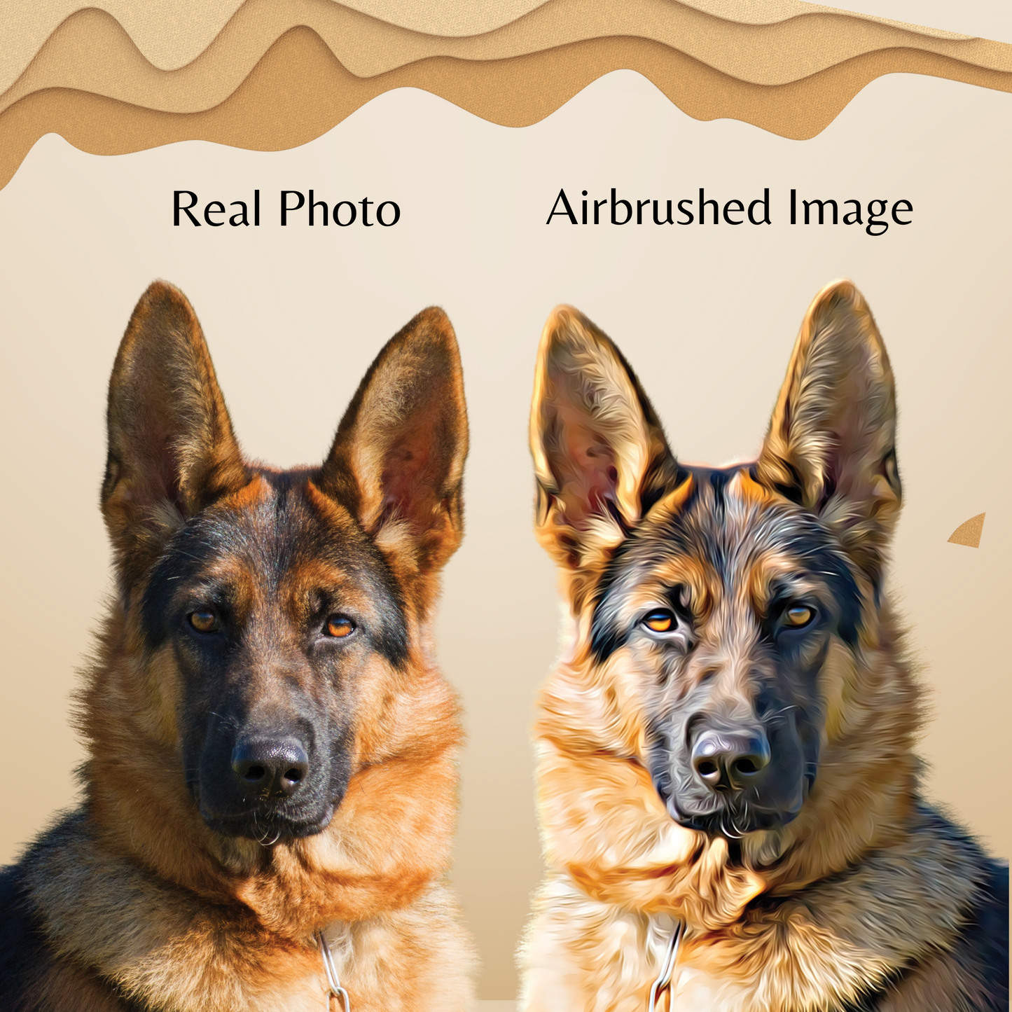 Custom Airbrushed Pet Portrait - White Daisy Frame