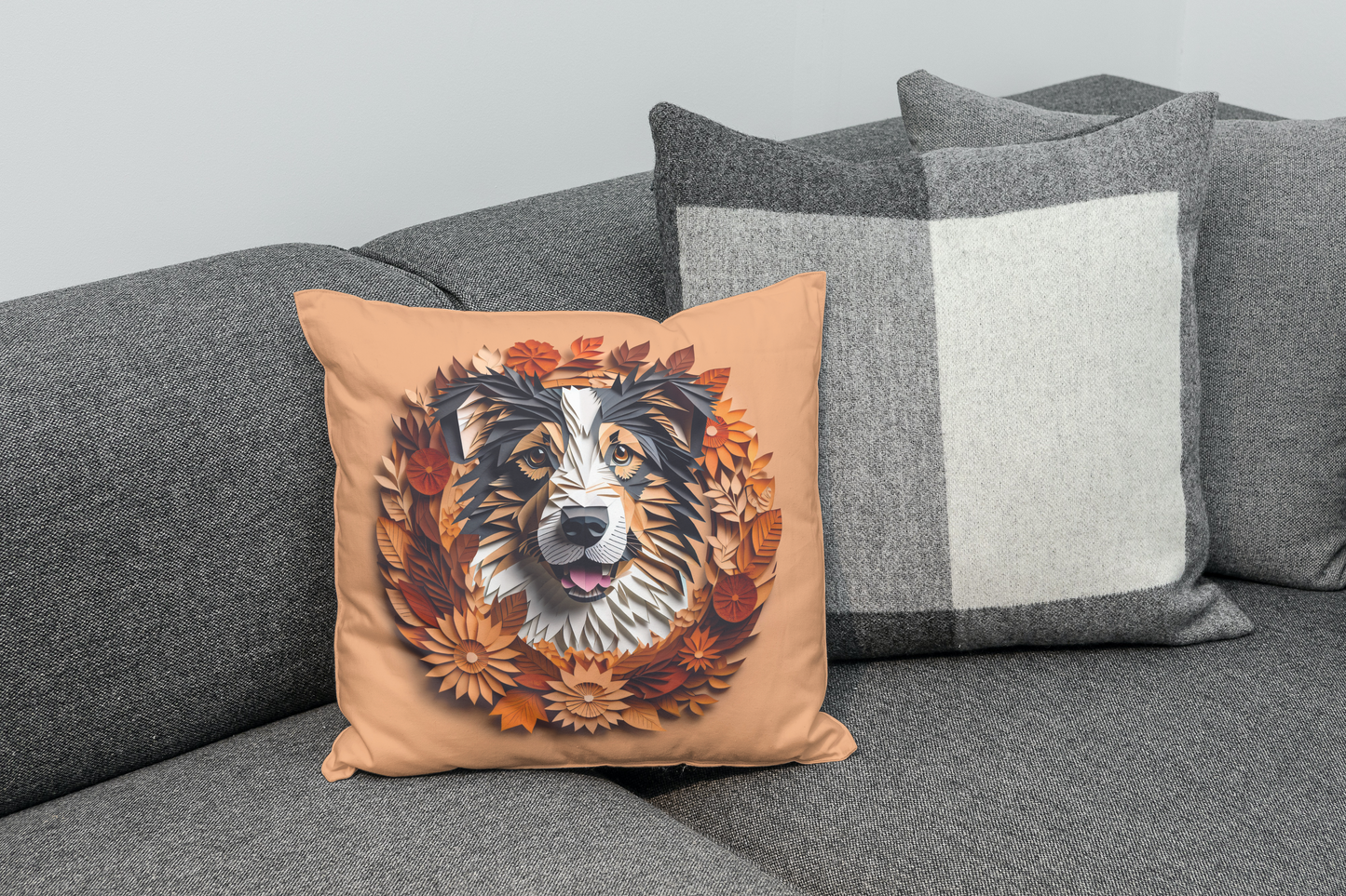 Australian Shepherd Holiday Pillow or Pillowcase, Thanksgiving and Christmas Reversible Square Pillow or Pillowcase