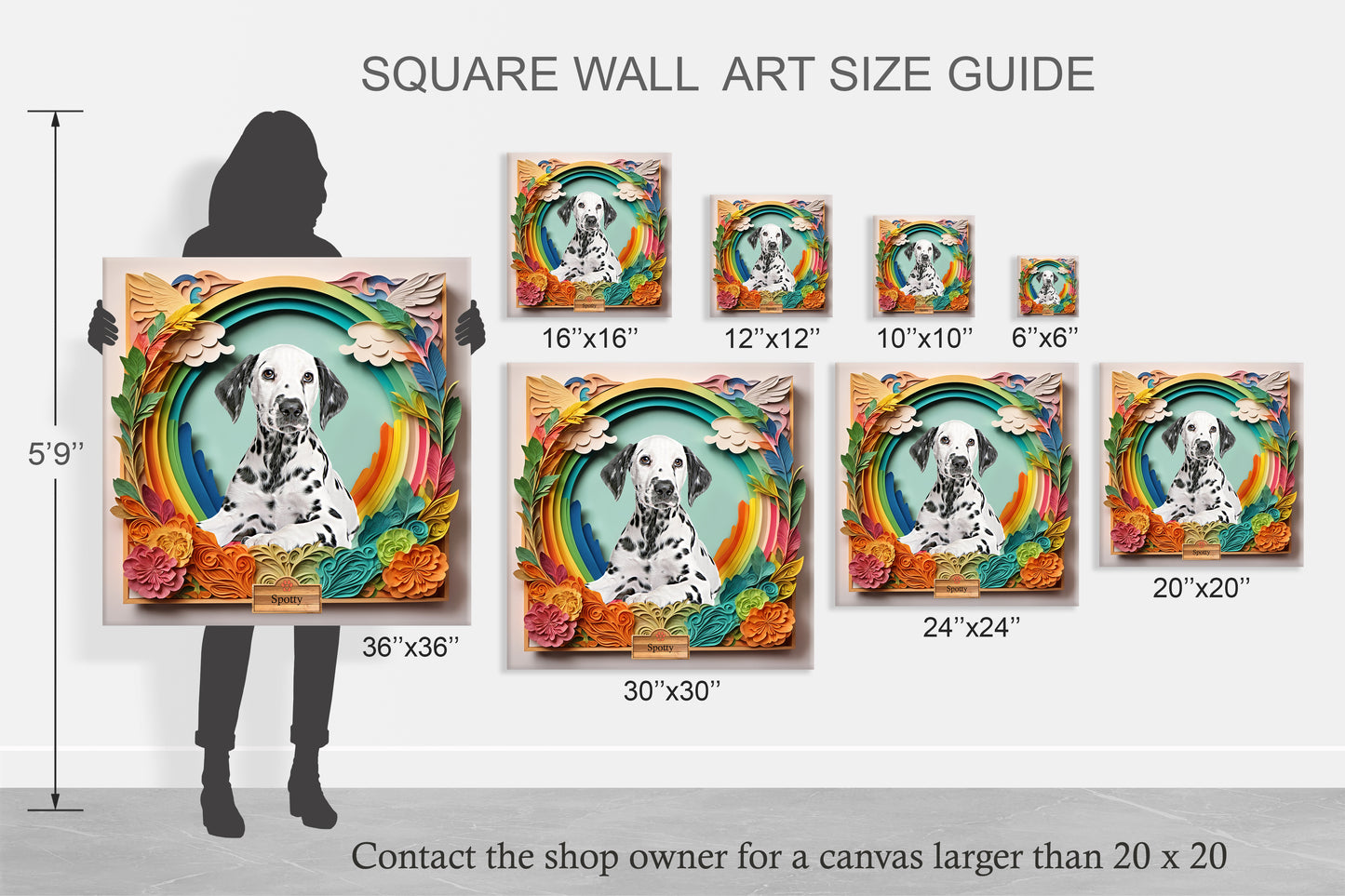 Custom Memorial Pet Portrait, Over the Rainbow Bridge Pet Loss Gift