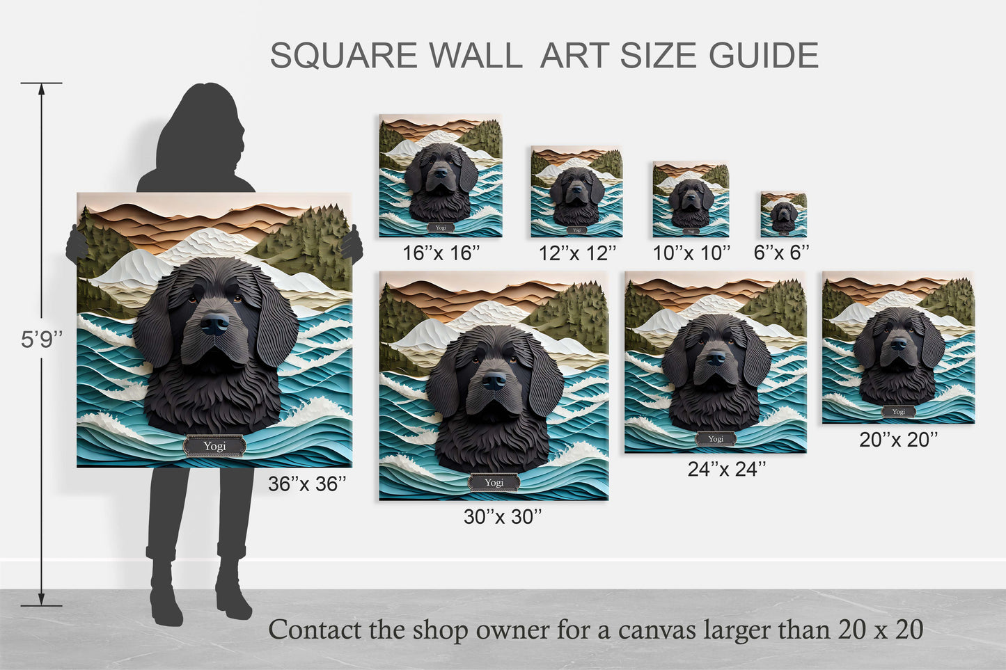 Newfoundland Water Rescue Dog Portrait - Newfie Mom or Dad Gift - Dog Loss Memorial Gift