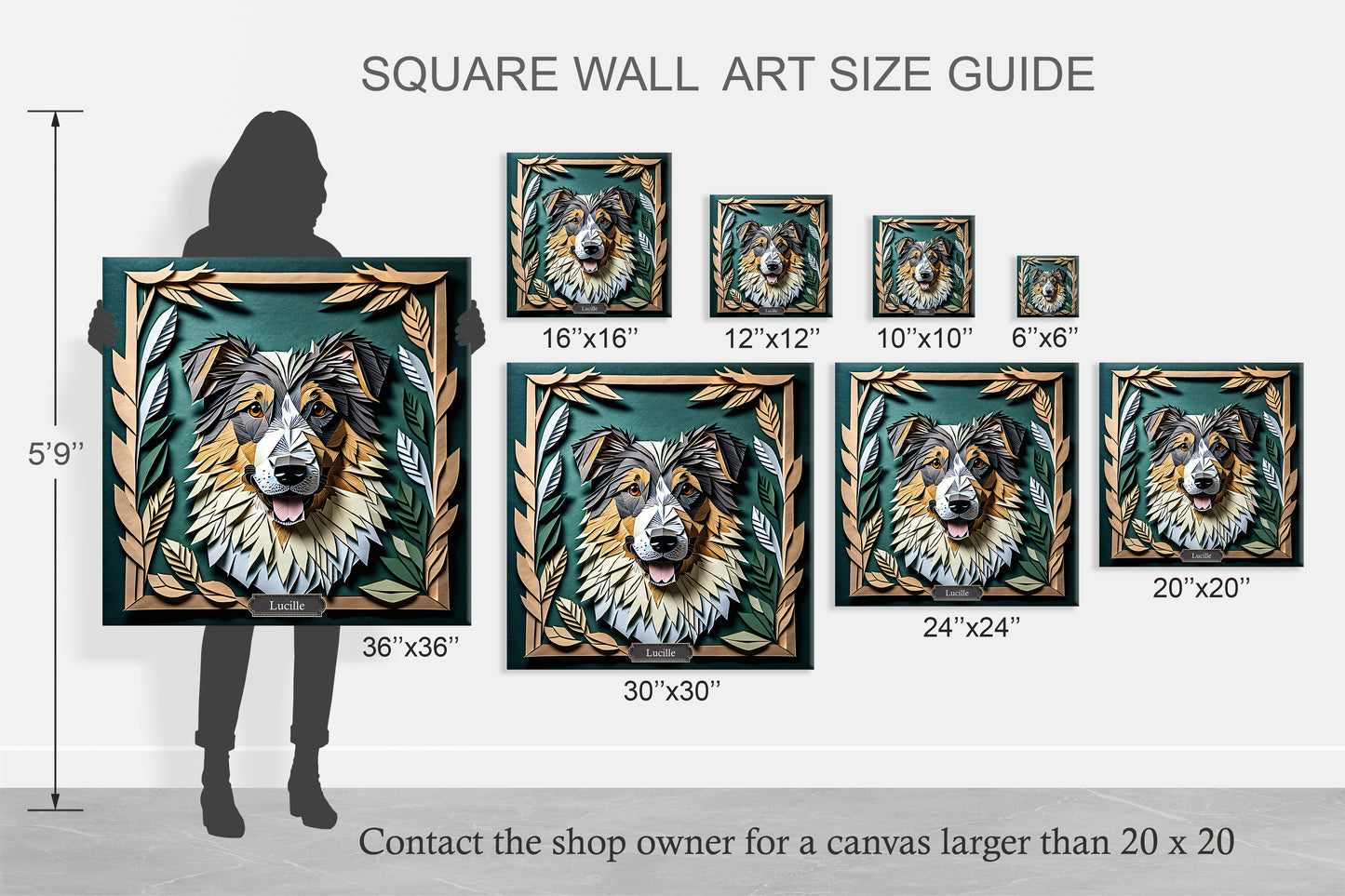 Australian Shepherd Lover Art, 3D Illusion Dog Owner Gift
