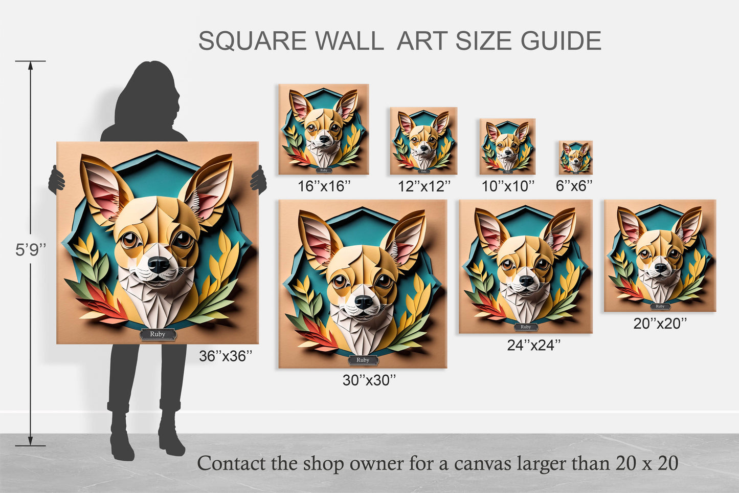 Chihuahua Lover Gift for Chihuahua Owner - Wall Art for Dog Enthusiasts